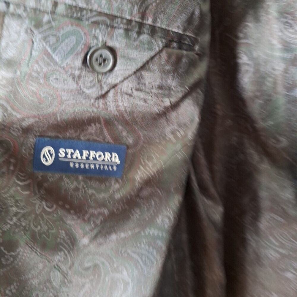 Stafford Brown Cotton Corduroy Classic Fit Sport Jacket Blazer Men Size 46L Prep - Picture 7 of 7